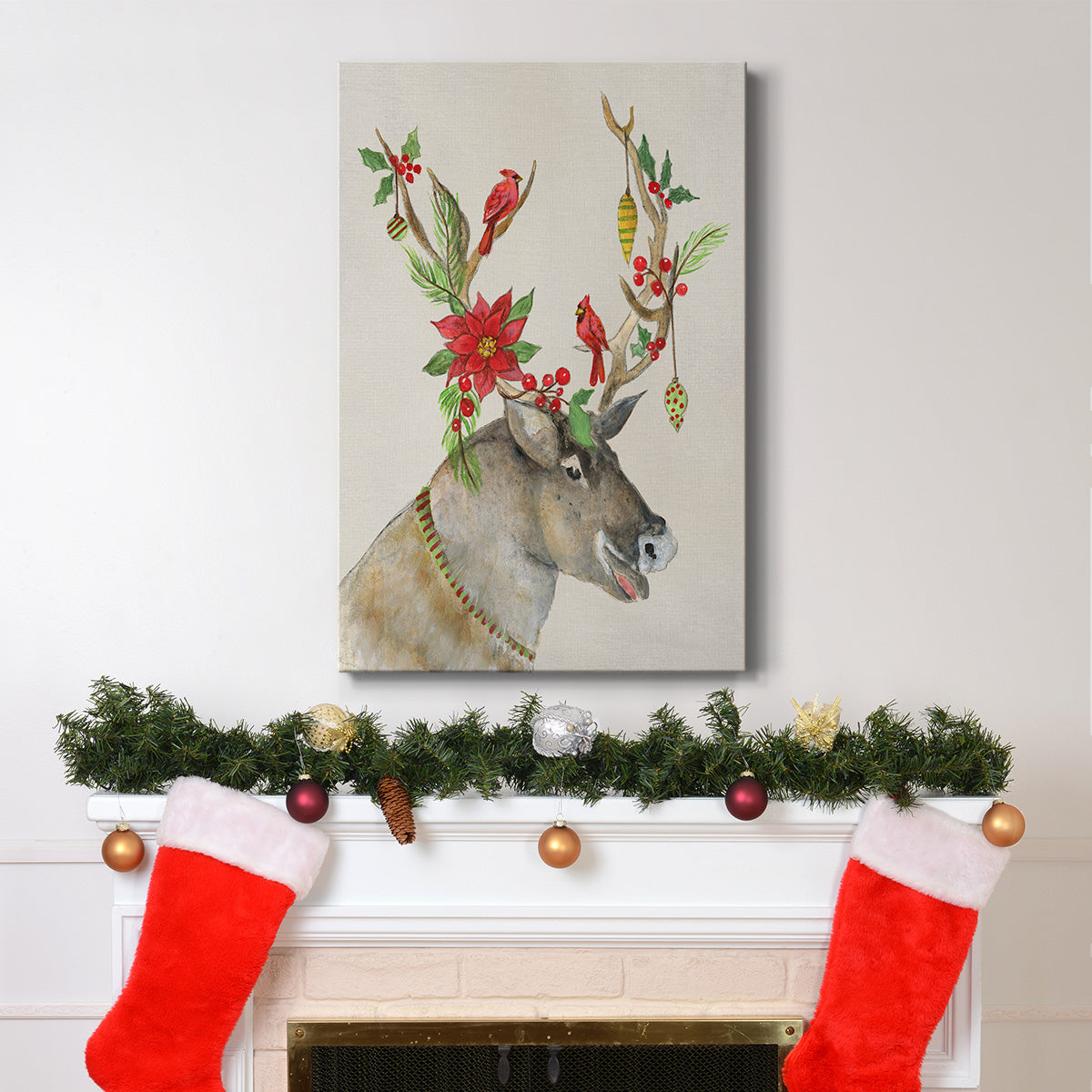 Playful Reindeer I - Gallery Wrapped Canvas