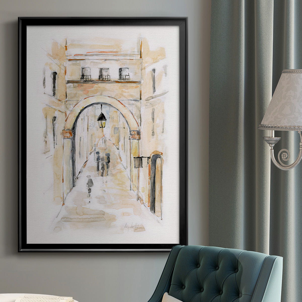 Venice Market Day I - Modern Framed Canvas Print