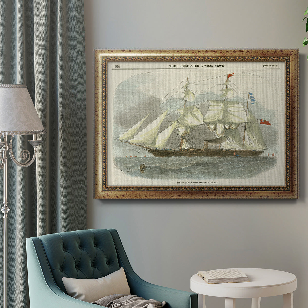 Antique Clipper Ship III Premium Framed Canvas- Ready to Hang