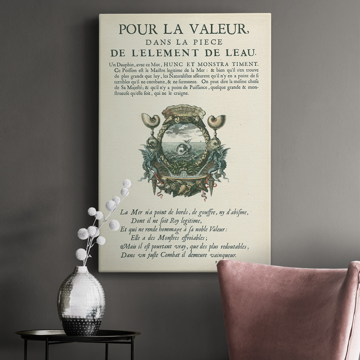 Printed Embellished Bookplate VII Premium Gallery Wrapped Canvas - Ready to Hang