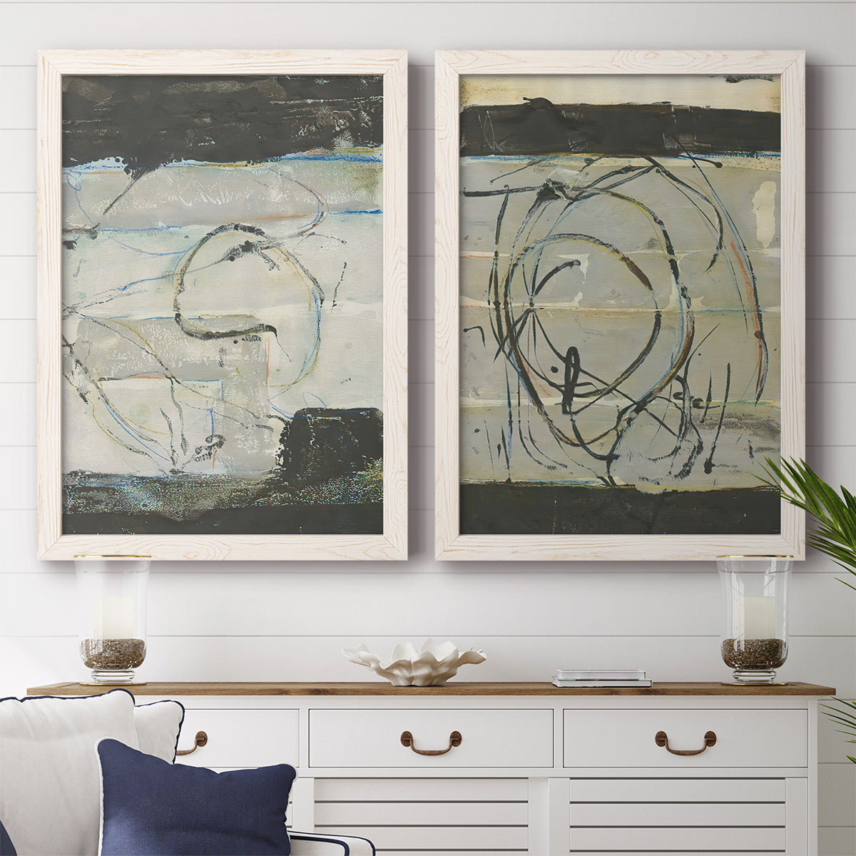 Continuing Energy I - Premium Framed Canvas 2 Piece Set - Ready to Hang