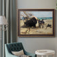 Impressionist nautical work scene by Édouard Manet in an ornate bronzed mahogany wood frame displayed in a bright interior setting.