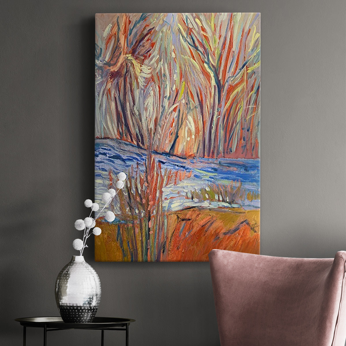 Cadmium Winter Solstice I Premium Gallery Wrapped Canvas - Ready to Hang