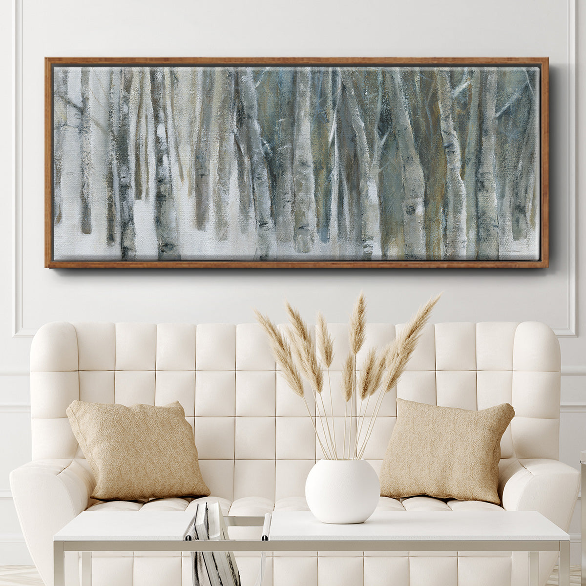 Banff Birch Grove - Floater Framed Canvas Print
