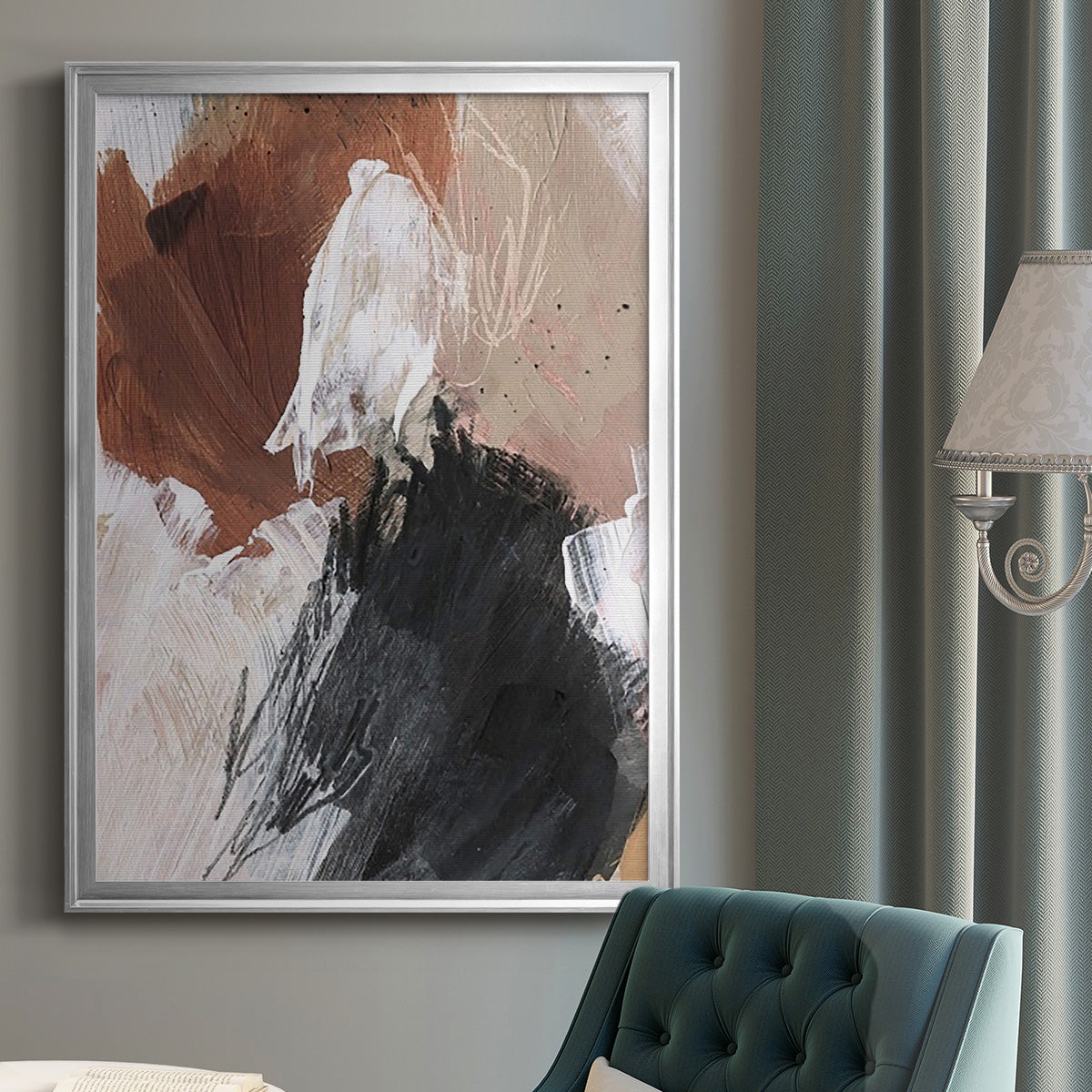 Unbleached Neutrals II - Modern Framed Canvas Print