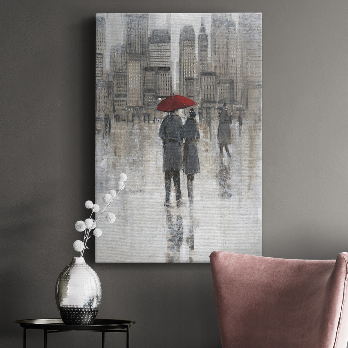 Rain in The City I Premium Gallery Wrapped Canvas - Ready to Hang