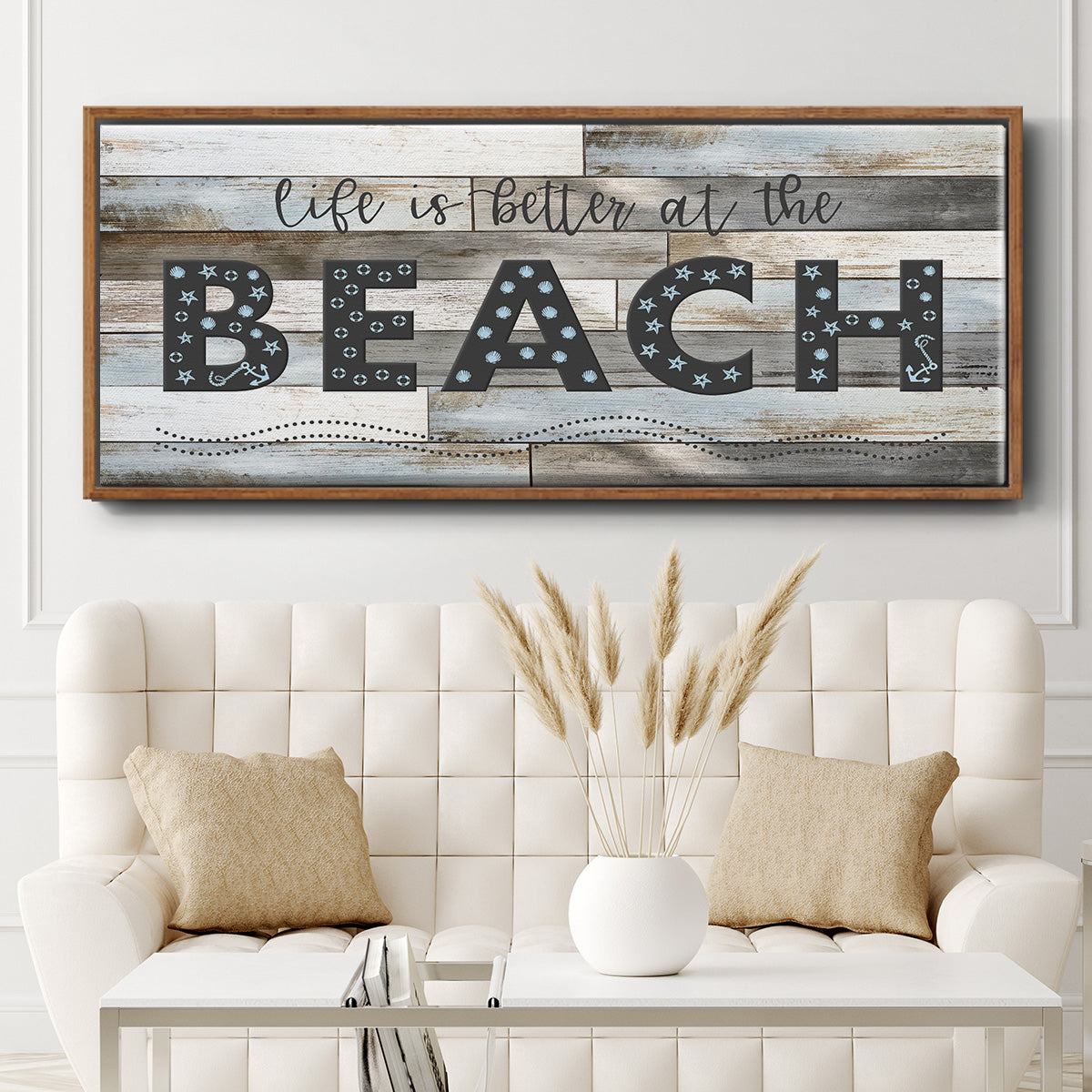 Better at the Beach - Floater Framed Canvas Print