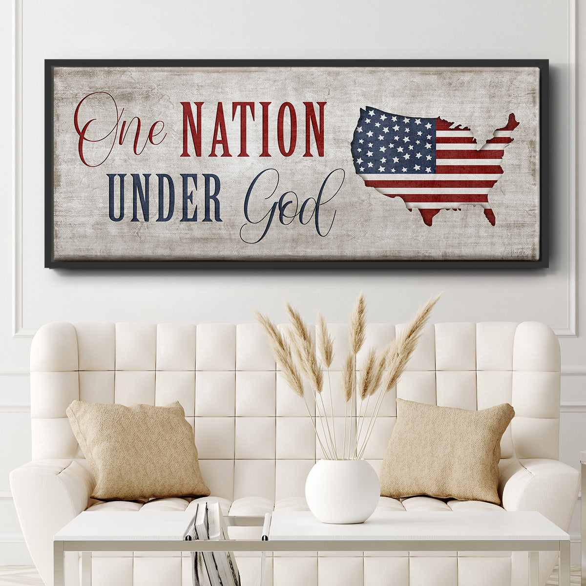 One Nation Under God - Floater Framed Canvas Print