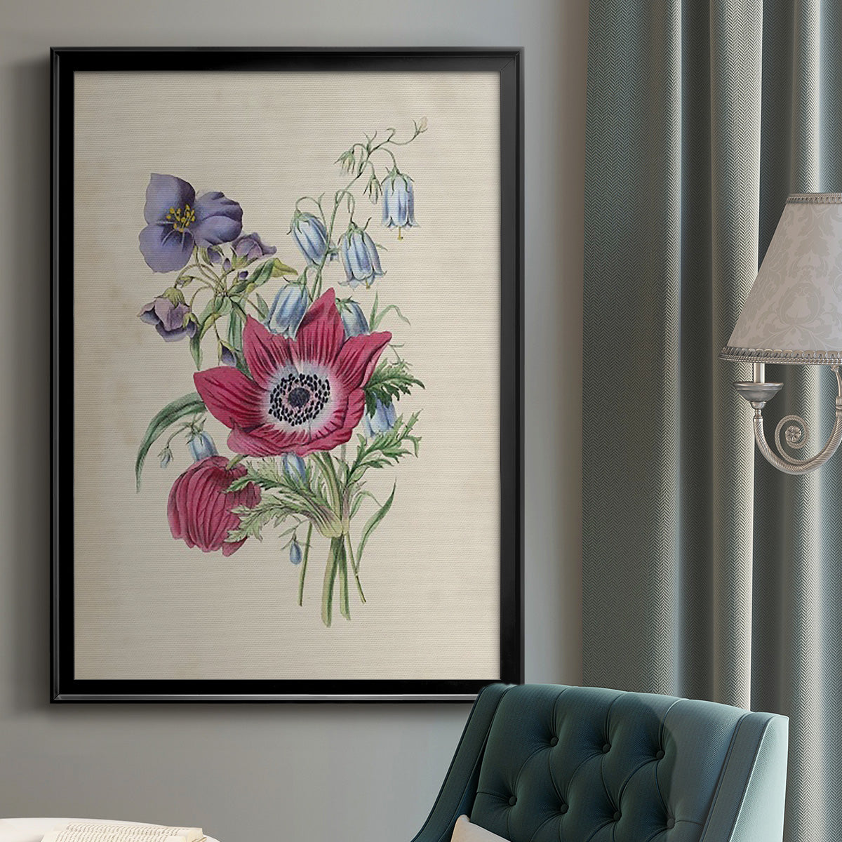 Antique Garden Bouquet I - Modern Framed Canvas Print