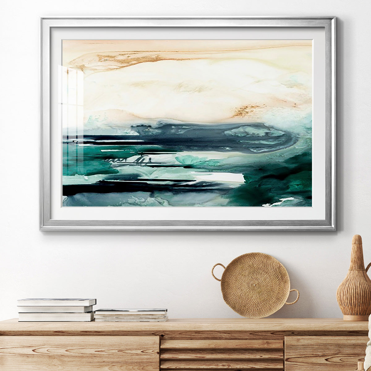 Sea Foam Flow II Premium Framed Print - Ready to Hang