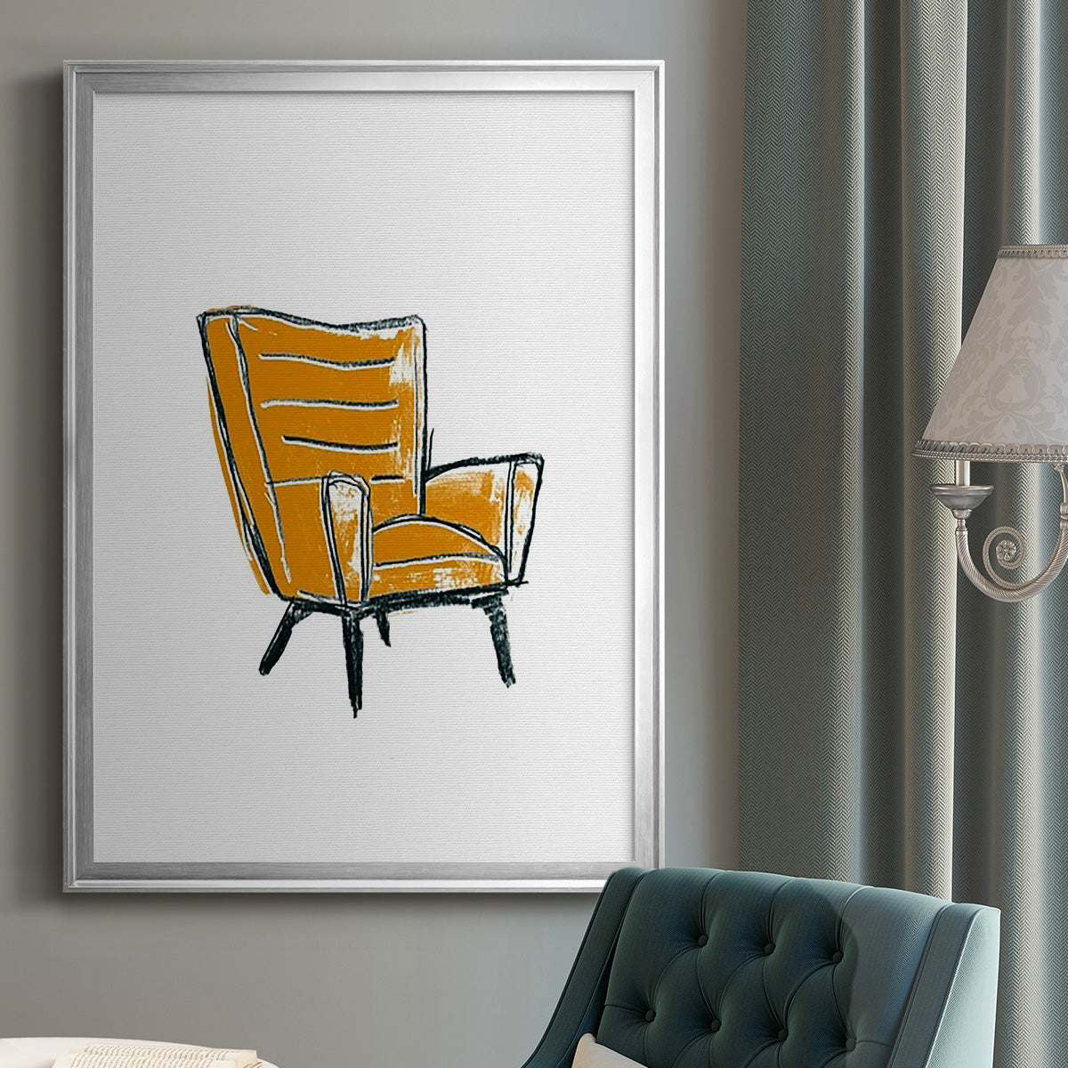 Take a Seat III - Modern Framed Canvas Print