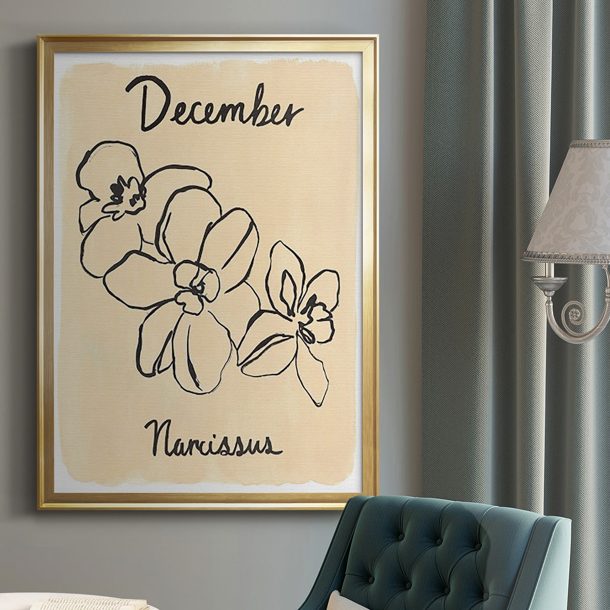 Birth Month XII - Modern Framed Canvas Print