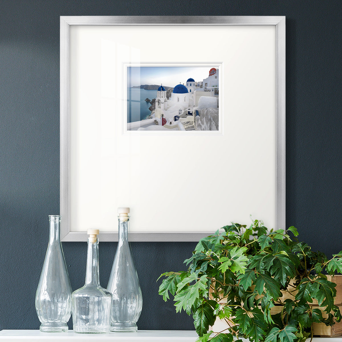 Santorini Sunrise Premium Framed Print Double Matboard