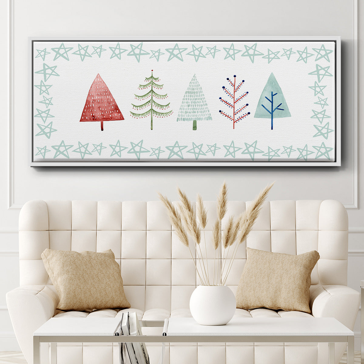 Christmas Tree Whimsy Collection C - Floater Framed Canvas Print