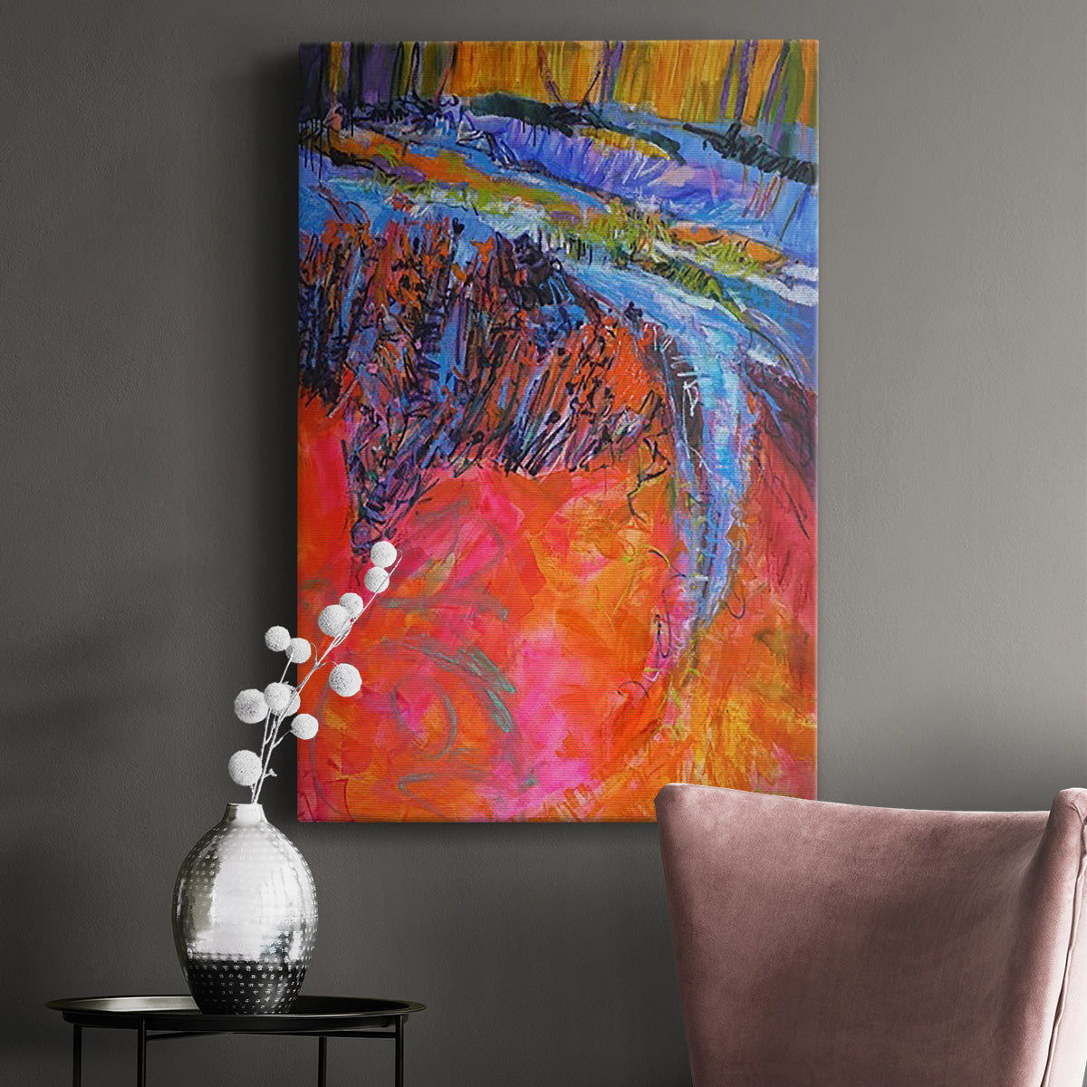 Vibrant Flow I Premium Gallery Wrapped Canvas - Ready to Hang