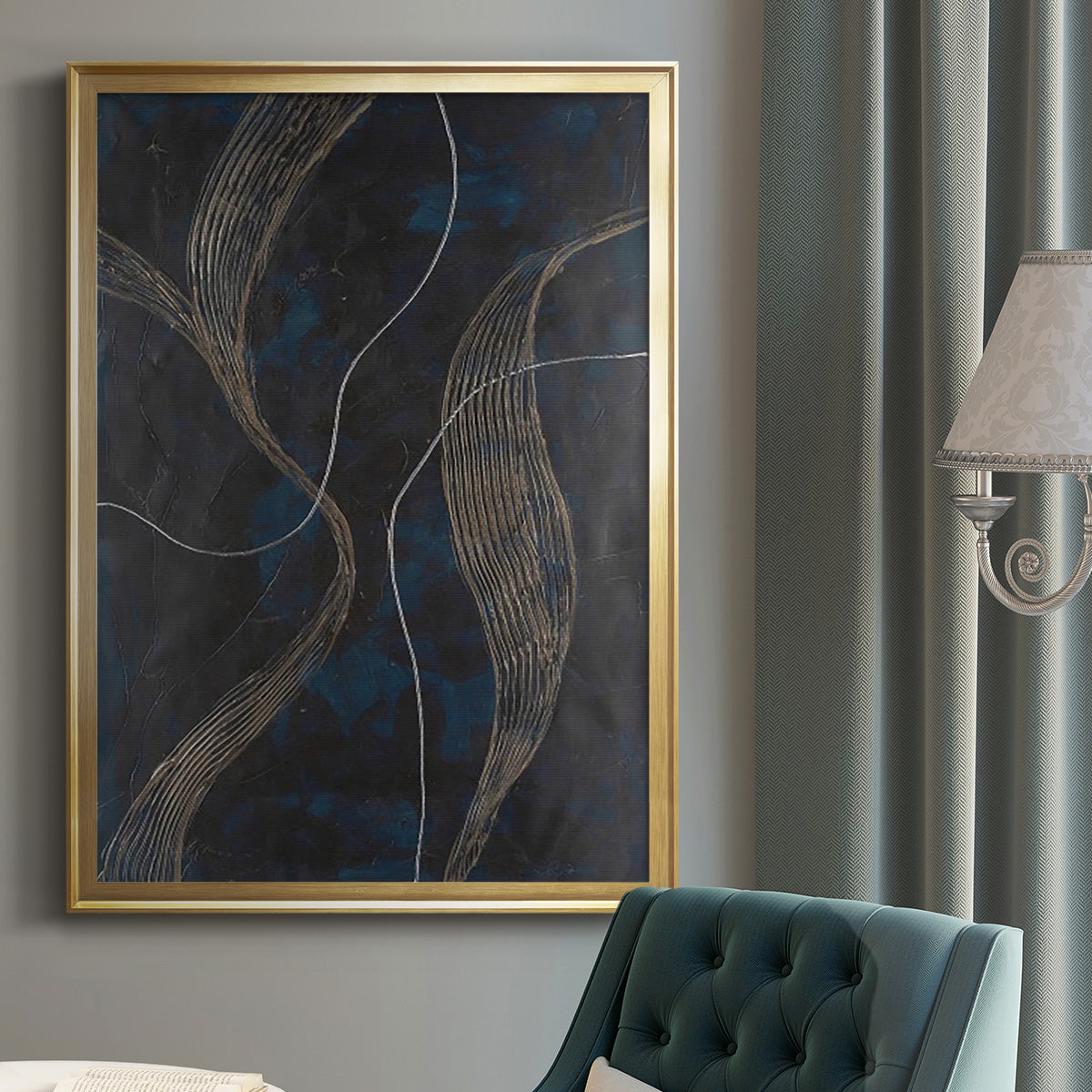 Laminar Flow II - Modern Framed Canvas Print