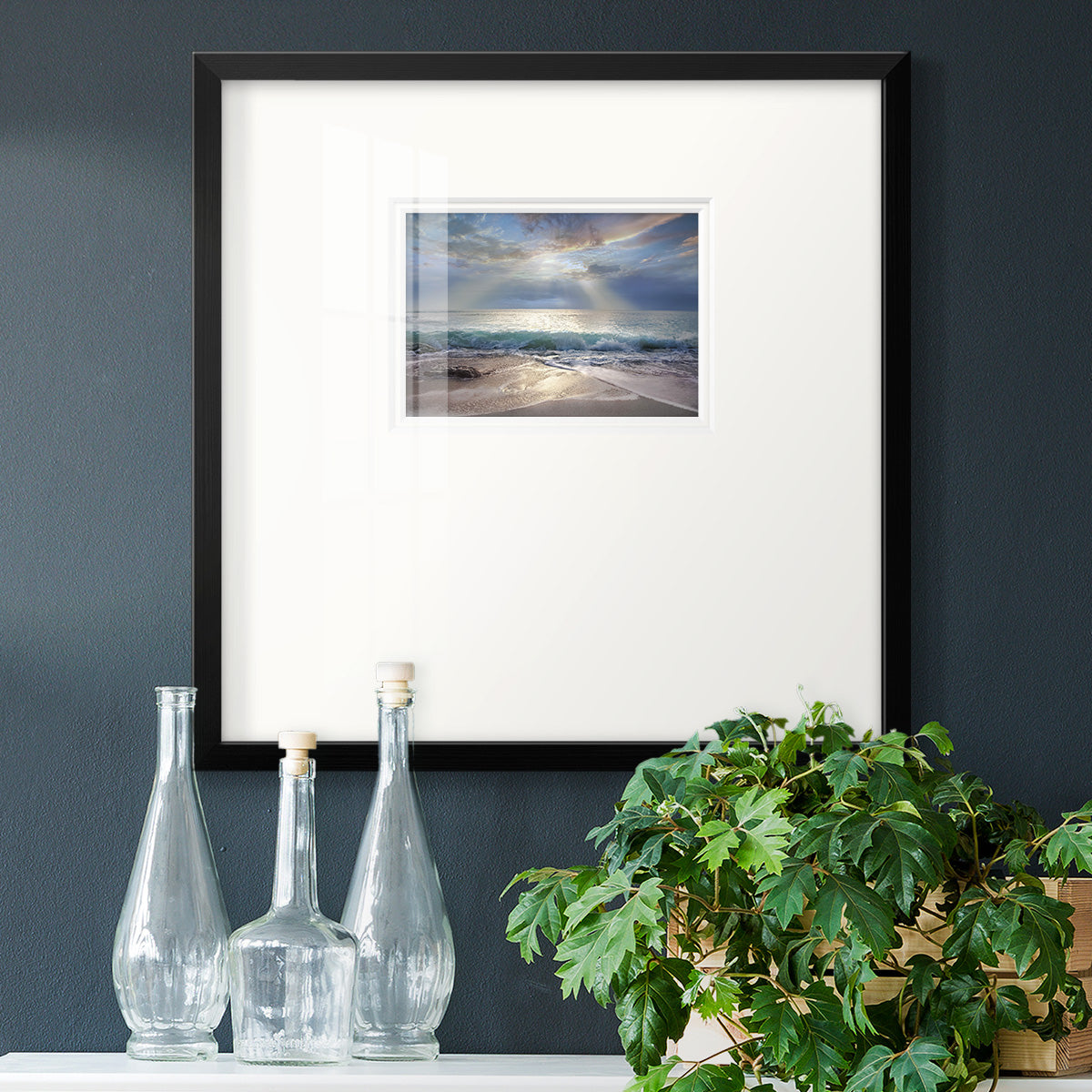 Aqua Blue Morning Premium Framed Print Double Matboard