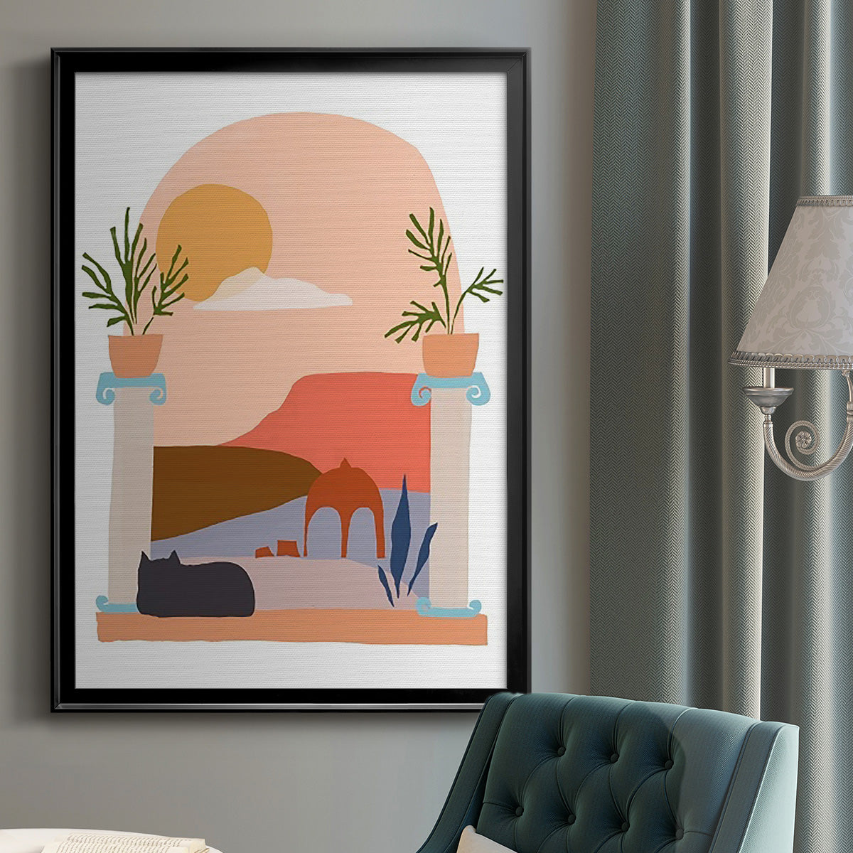 Paper Scene IV - Modern Framed Canvas Print