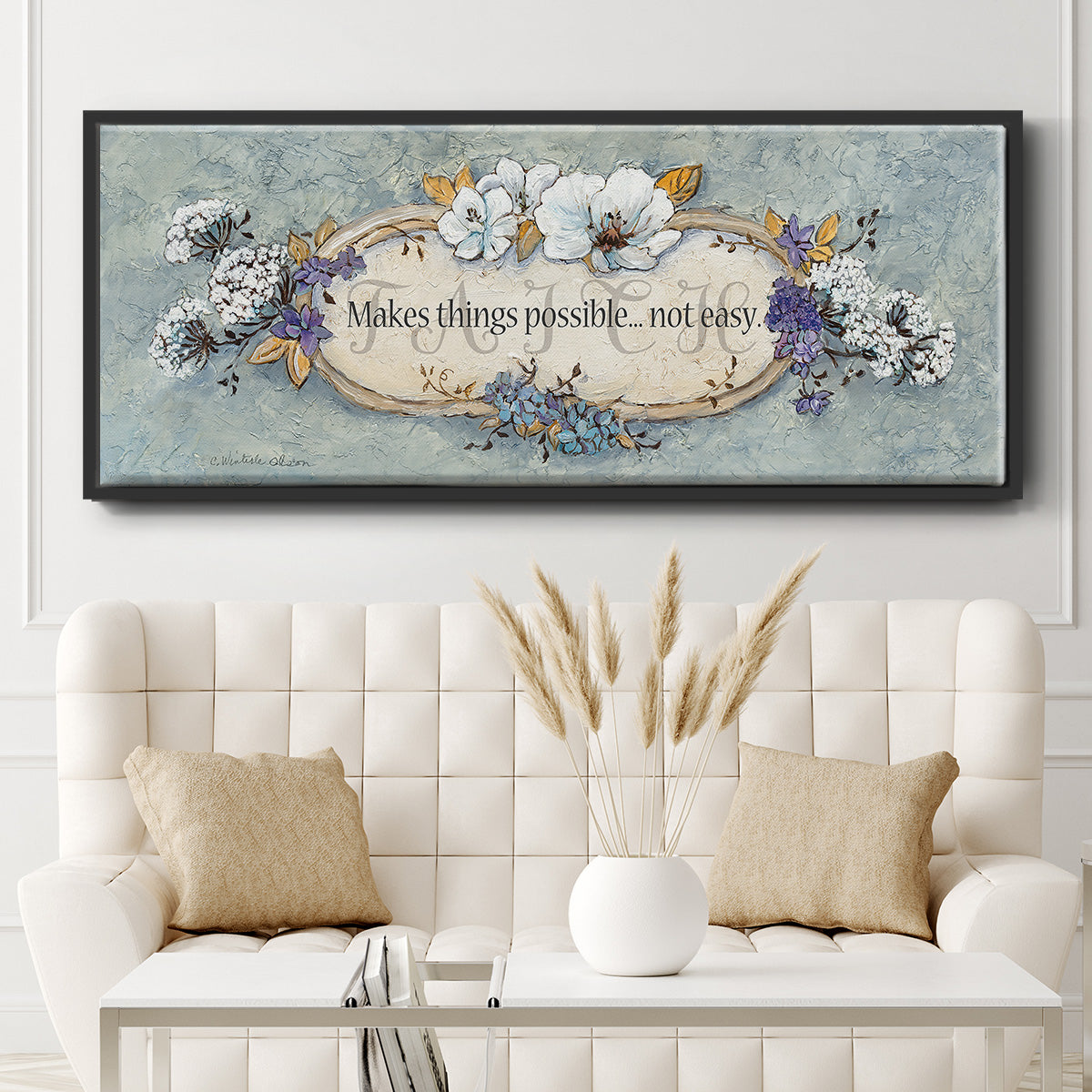 Faith - Floater Framed Canvas Print