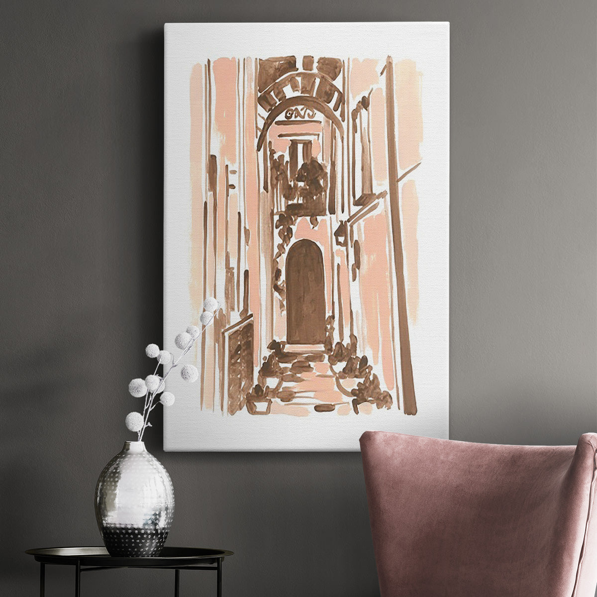 Blush Architecture Study IV Premium Gallery Wrapped Canvas - Ready to Hang