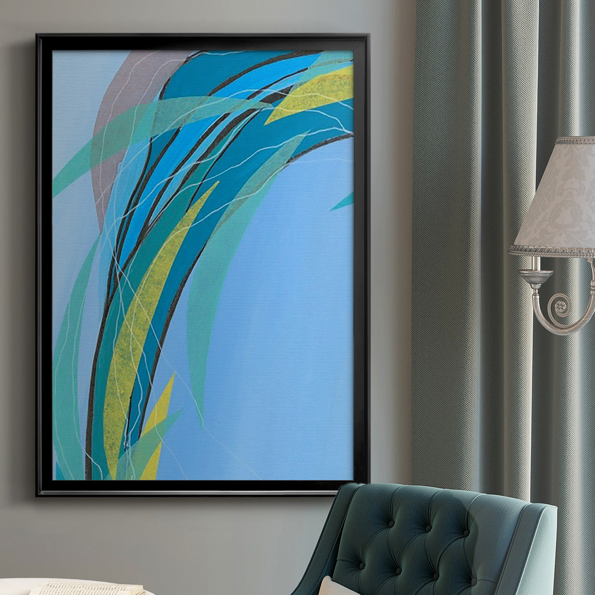 Circulating Flow III - Modern Framed Canvas Print