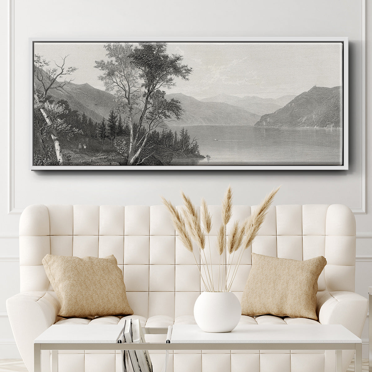 Lake George - Floater Framed Canvas Print