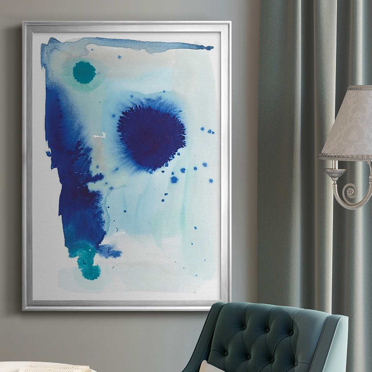 Spare Blue II - Modern Framed Canvas Print
