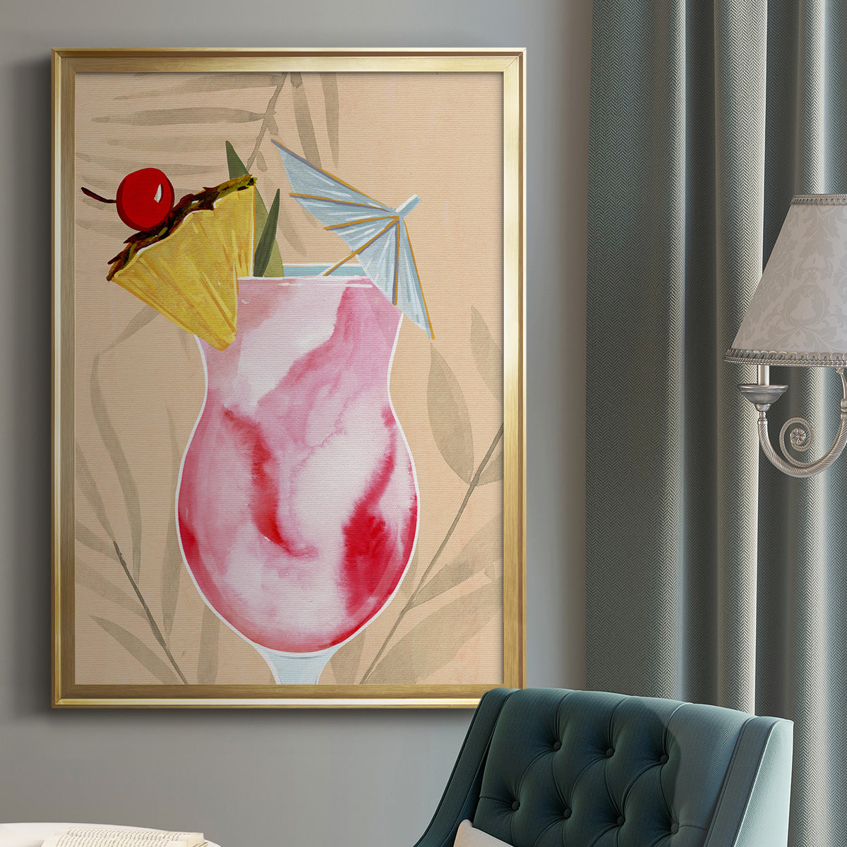 Tropical Cocktail II - Modern Framed Canvas Print