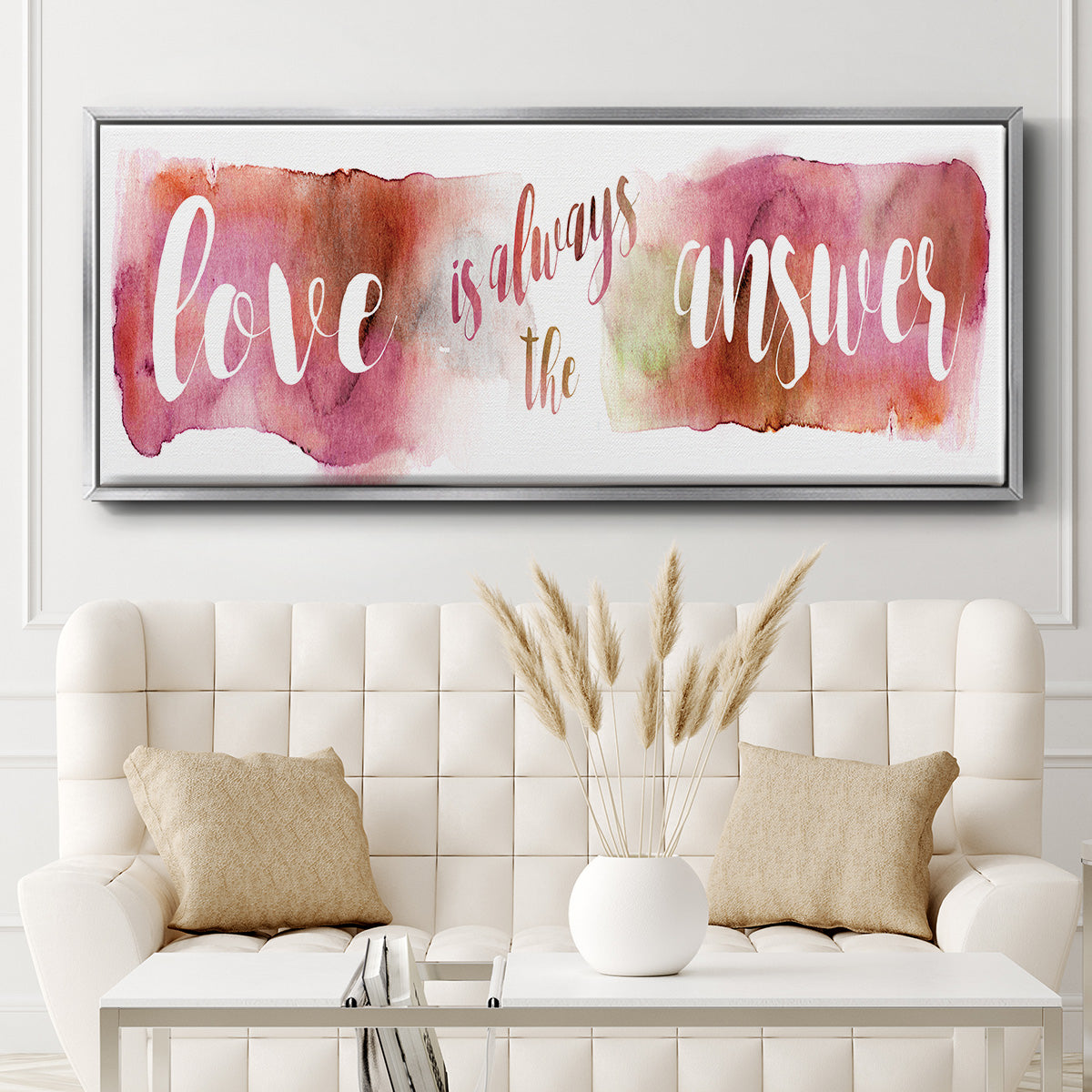 Love is the Answer - Floater Framed Canvas Print