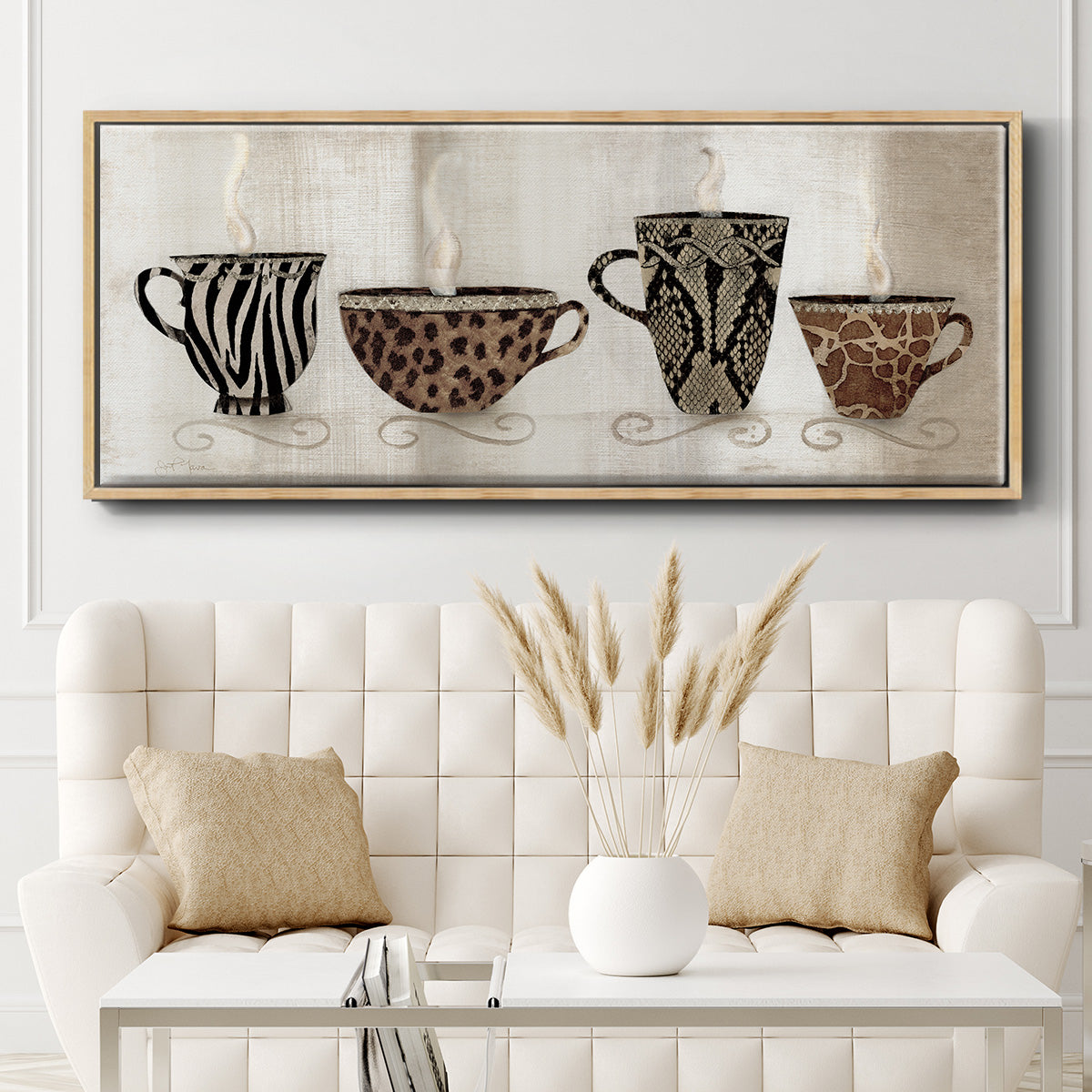 Coffee Skins I - Floater Framed Canvas Print