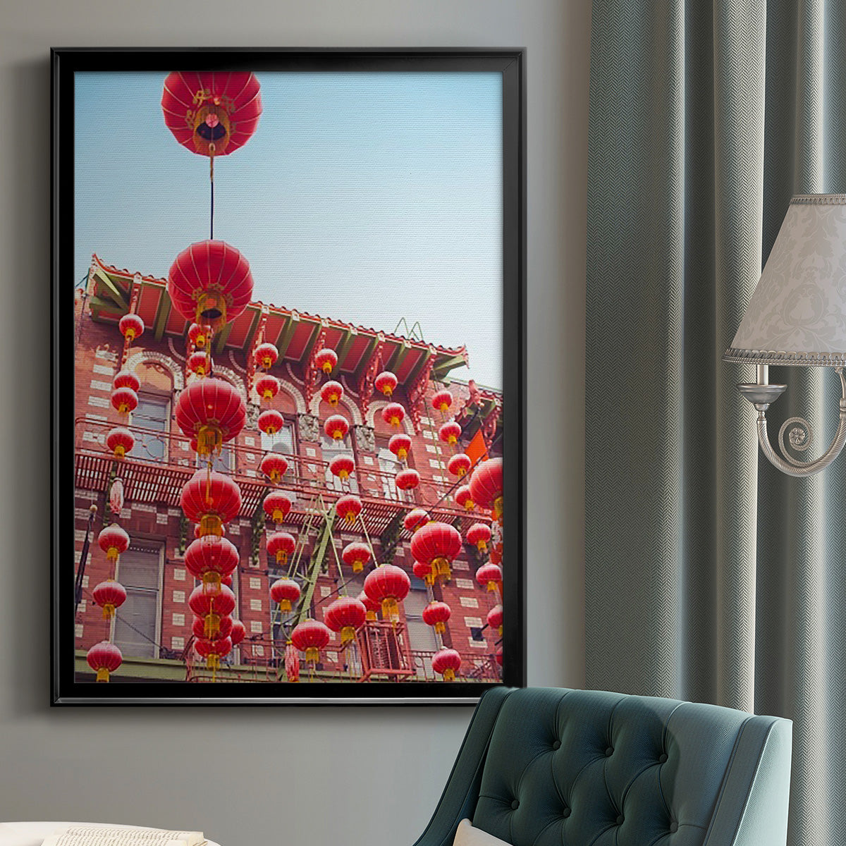 Lovely Lanterns I - Modern Framed Canvas Print