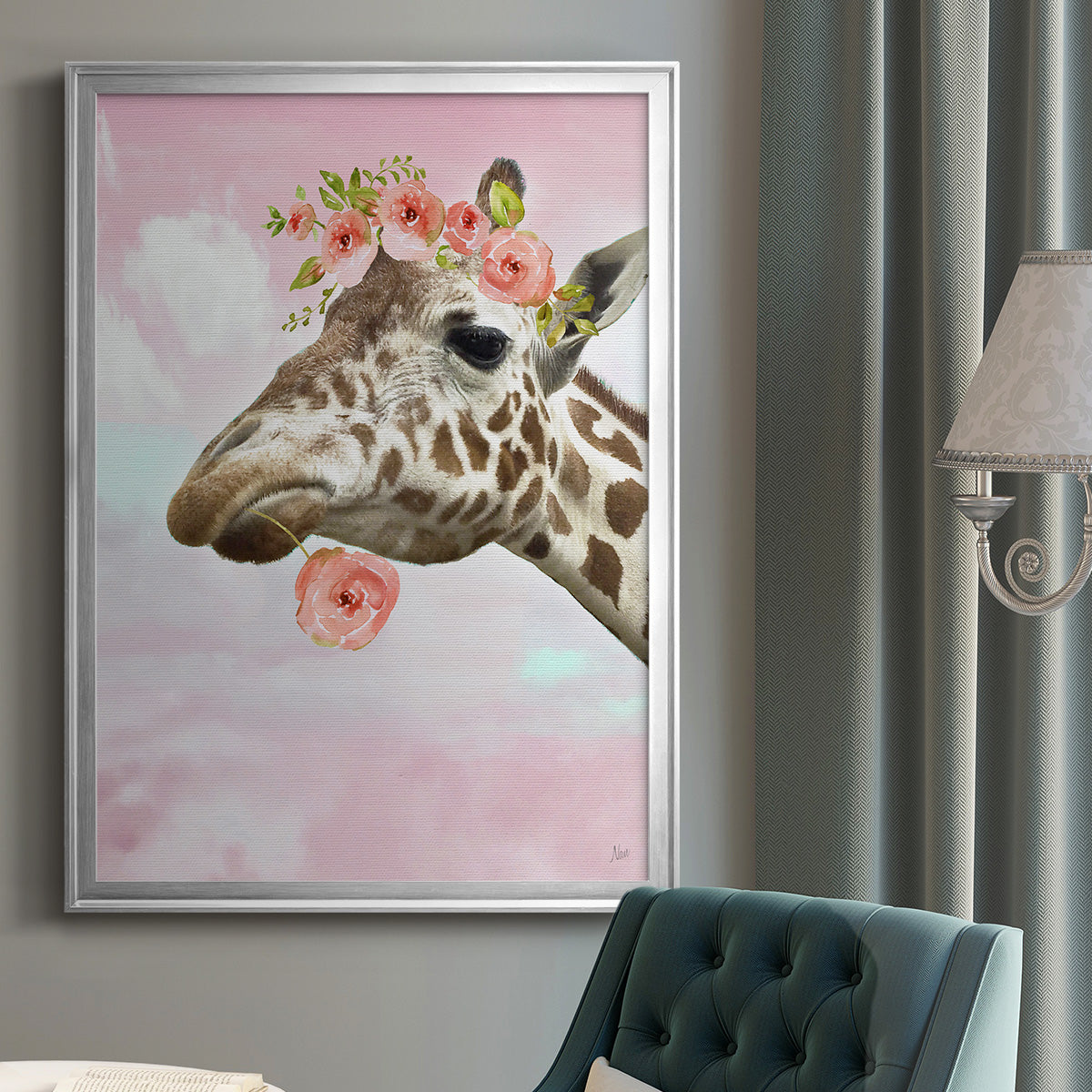 Floral Fun II - Modern Framed Canvas Print