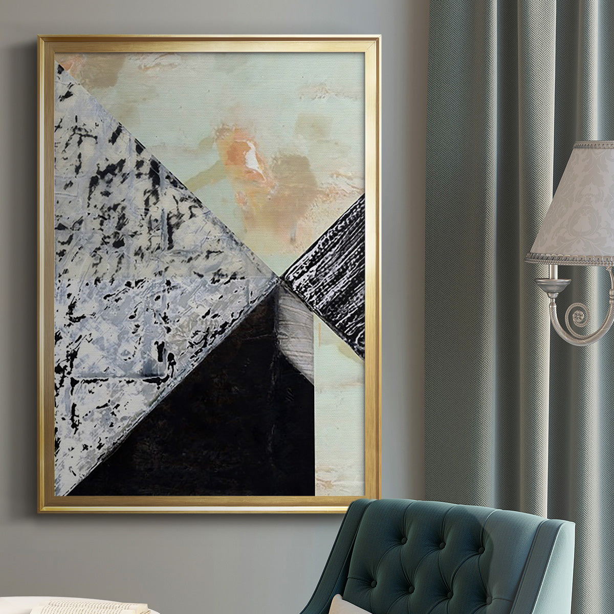 Tiles & Texture Abstract Angles I - Modern Framed Canvas Print