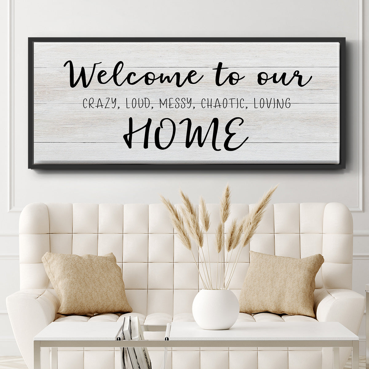 Welcome to Our Home - Floater Framed Canvas Print