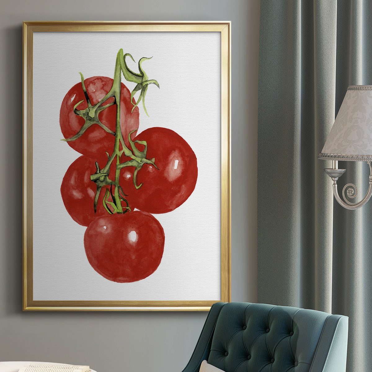 Watercolor Veggie IV - Modern Framed Canvas Print