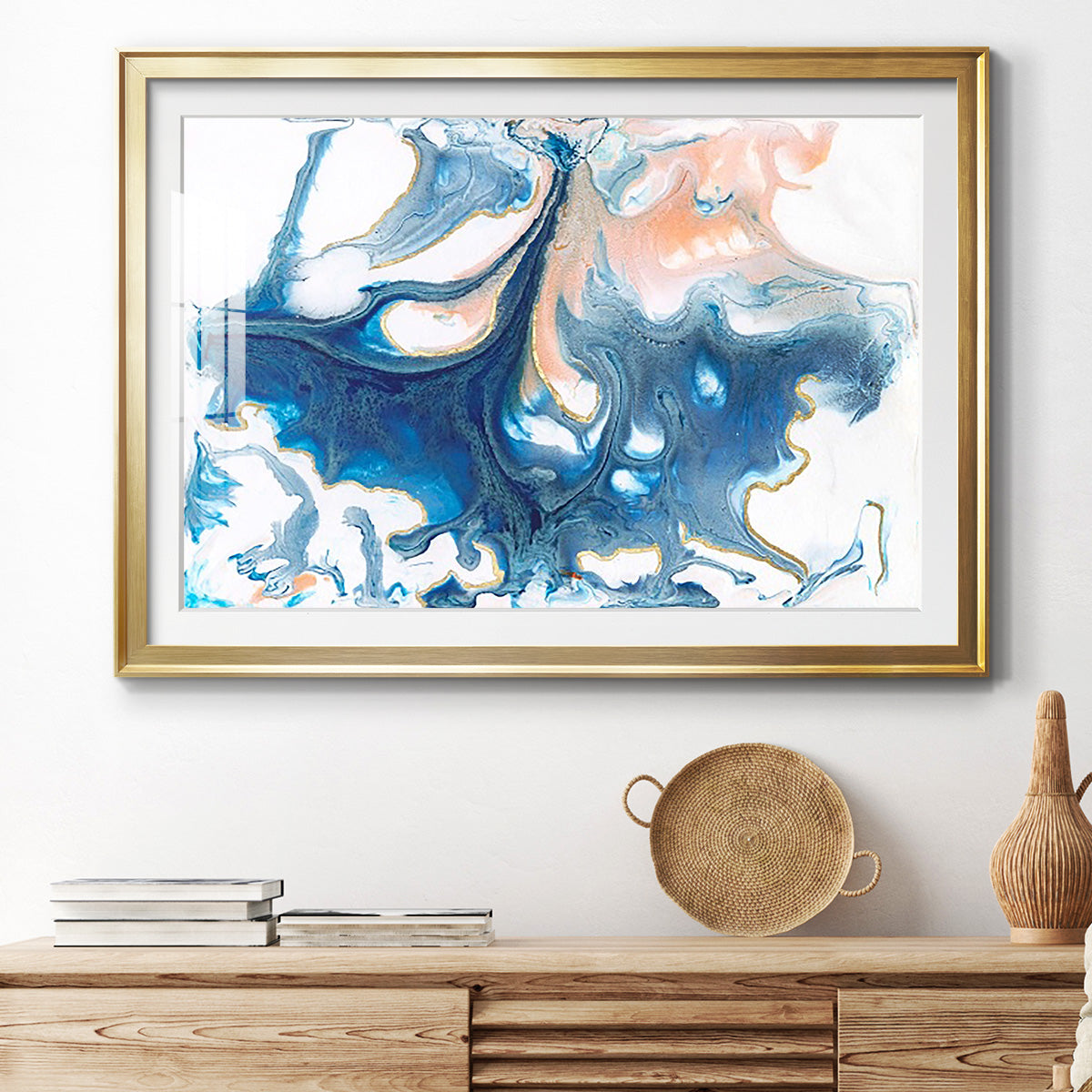 Dancing Blue I Premium Framed Print - Ready to Hang