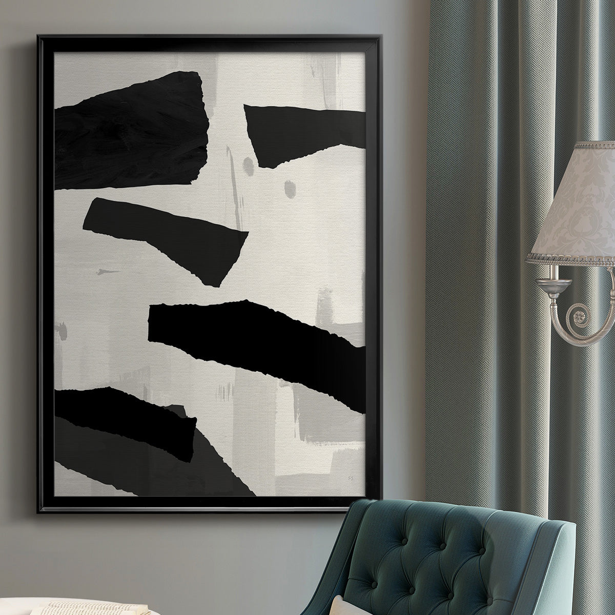 Mountain Paths II - Modern Framed Canvas Print