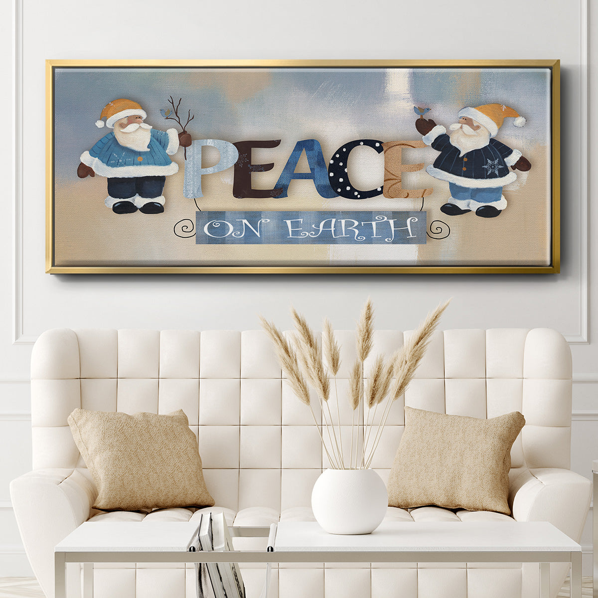 Santa Peace - Floater Framed Canvas Print