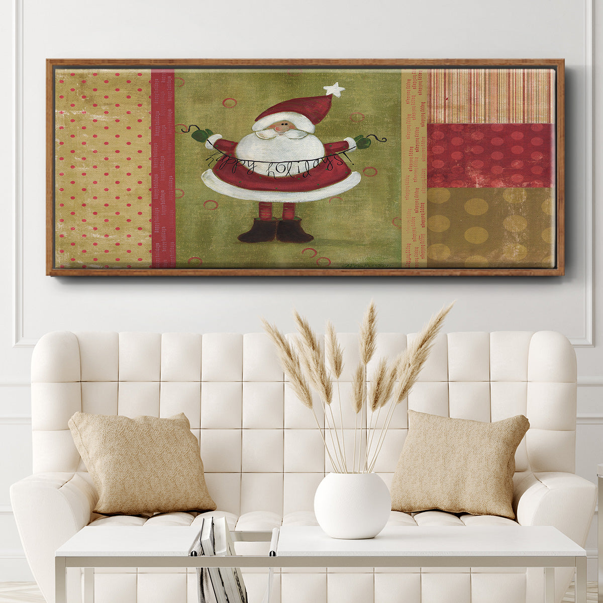 Holiday Santa - Floater Framed Canvas Print