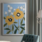 Woodblock Floral II - Modern Framed Canvas Print