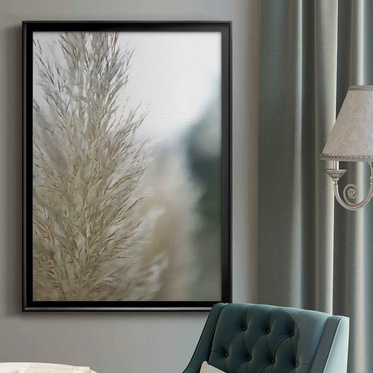 Subtle Grasses IV - Modern Framed Canvas Print