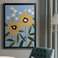 Woodblock Floral II - Modern Framed Canvas Print