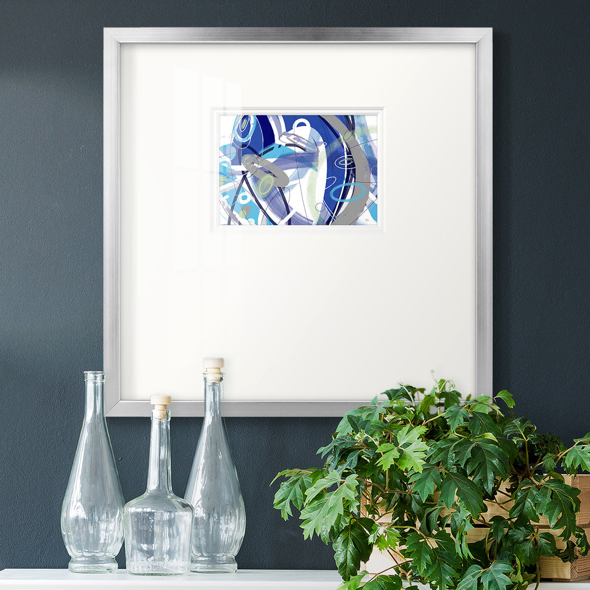 Blue Flow Premium Framed Print Double Matboard