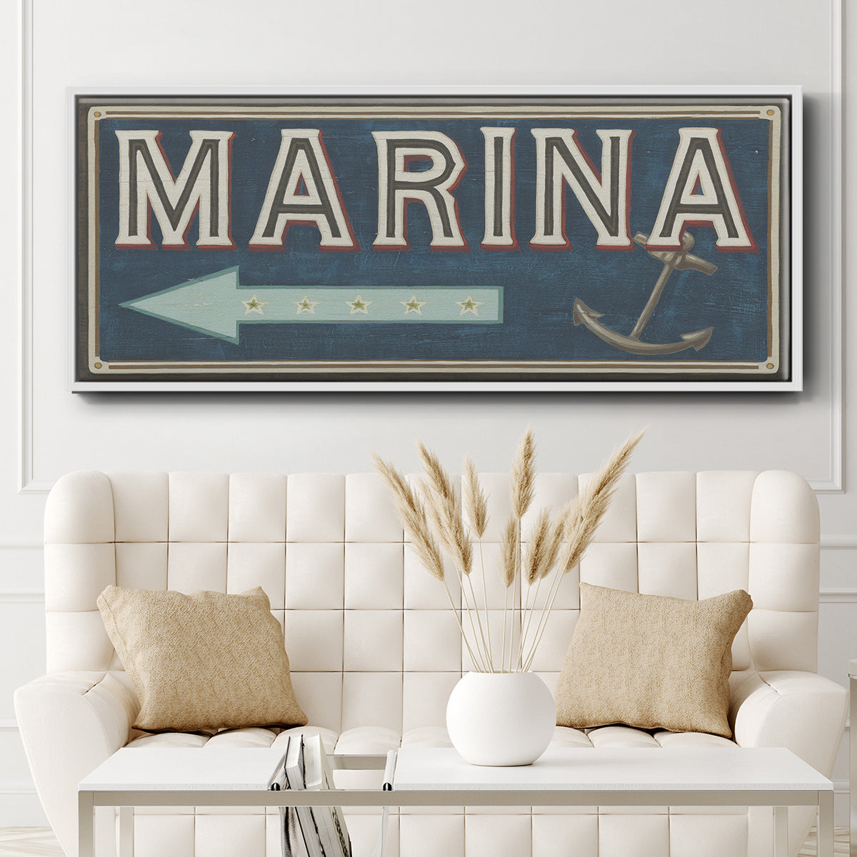 Shoreline Signs II - Floater Framed Canvas Print