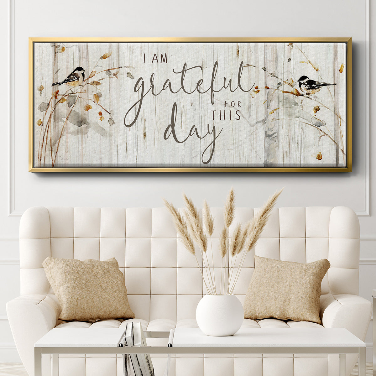 Grateful for this Day - Floater Framed Canvas Print