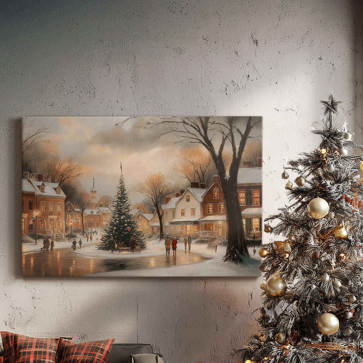 Hearth of Amber Whisper - Canvas Art Print