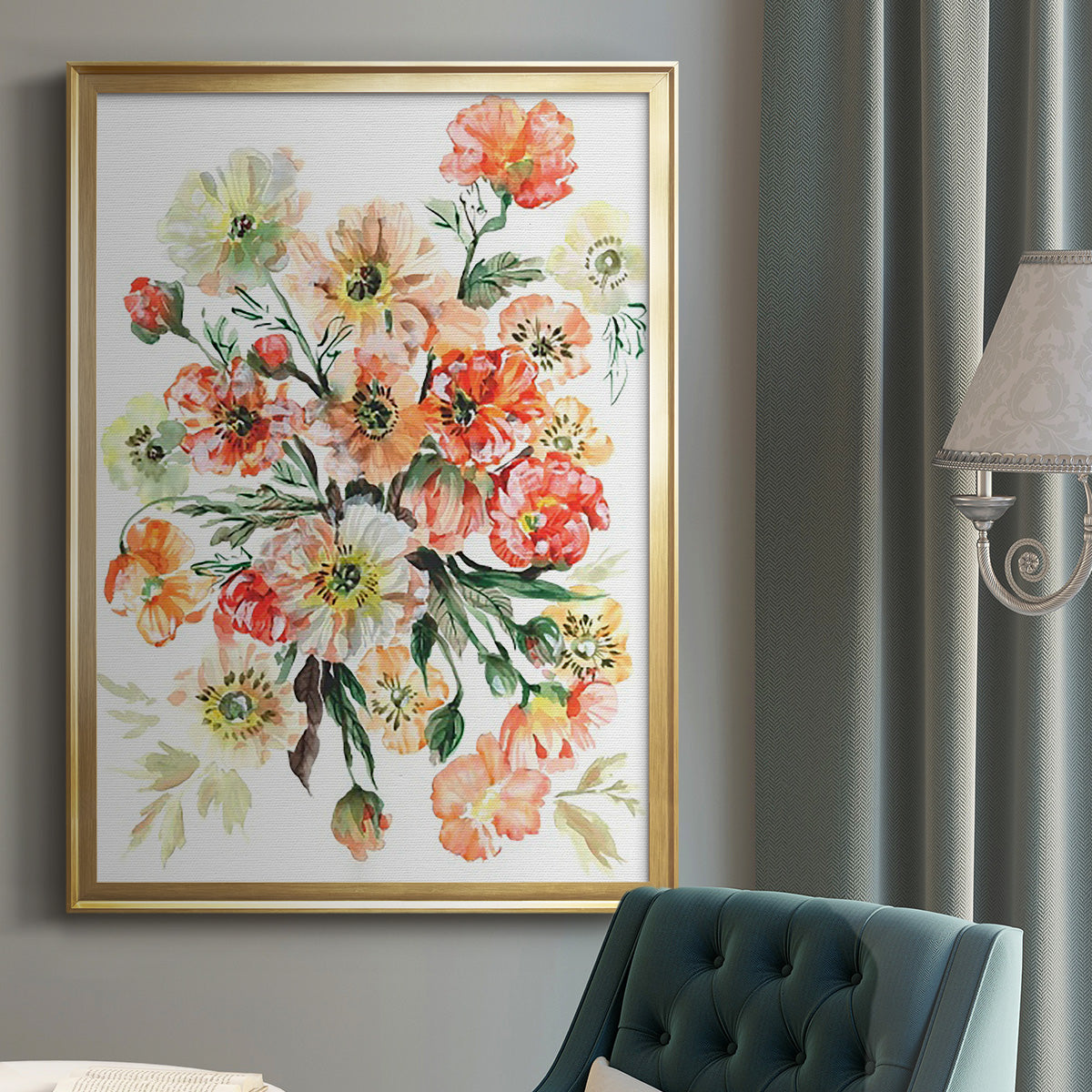 Icelandic Poppies I - Modern Framed Canvas Print