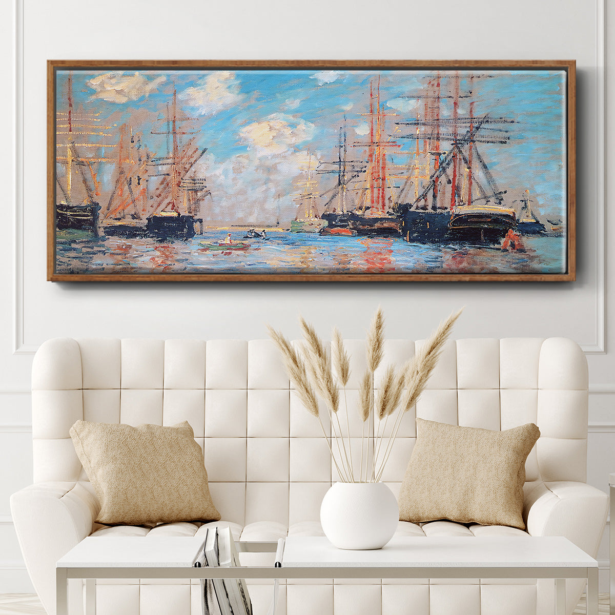 The Sea, Port in Amsterdam, 1874 - Floater Framed Canvas Print