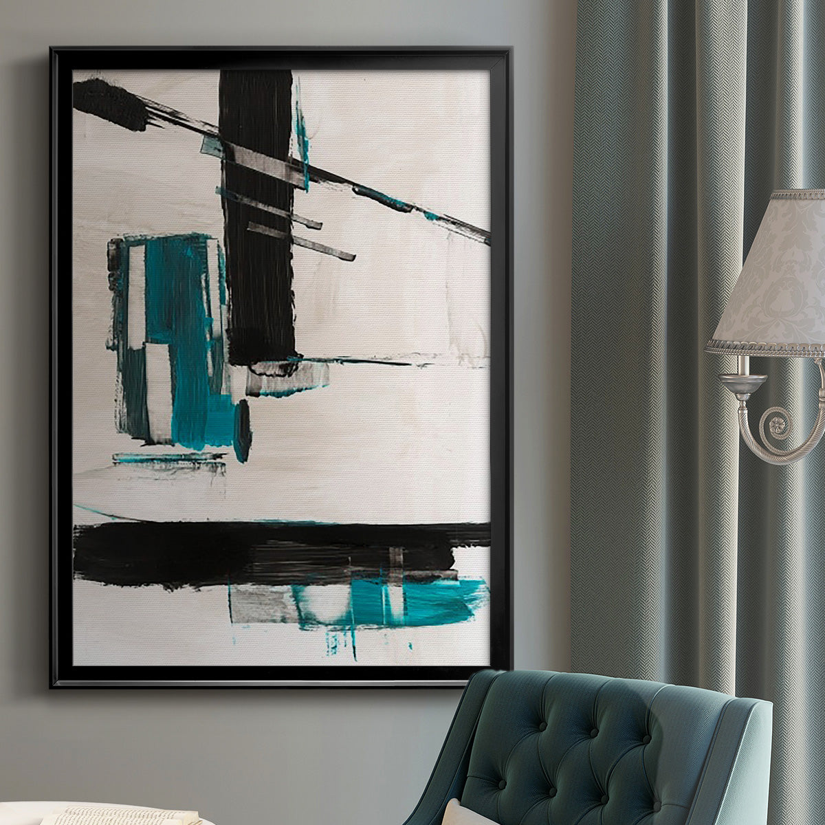 Geometry Notes II - Modern Framed Canvas Print