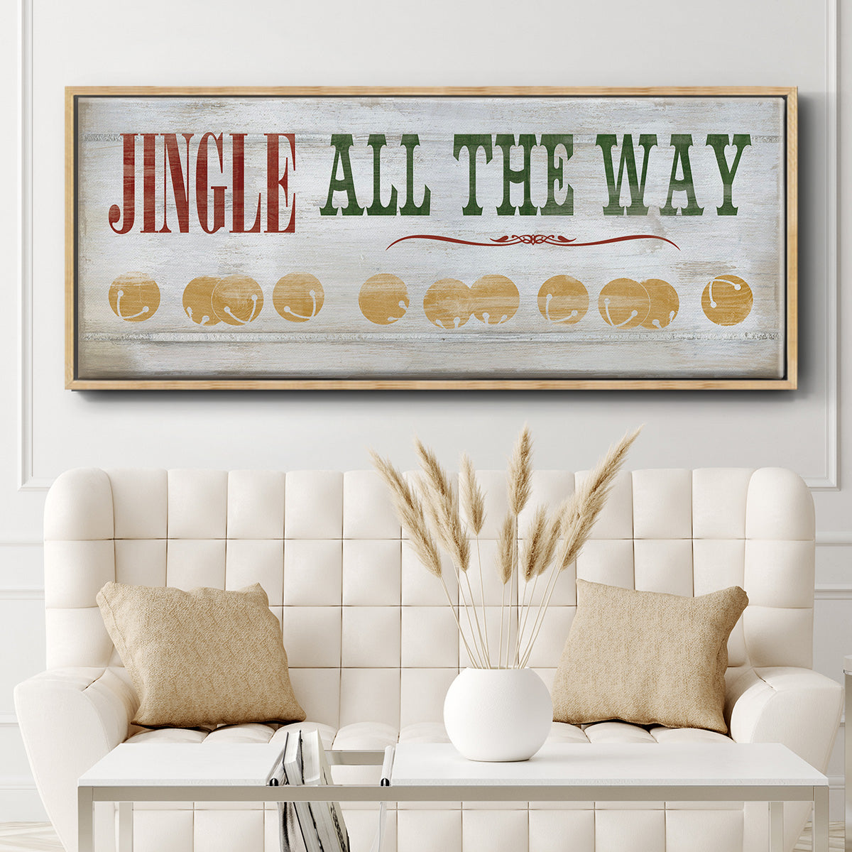 Jingle All the Way - Floater Framed Canvas Print